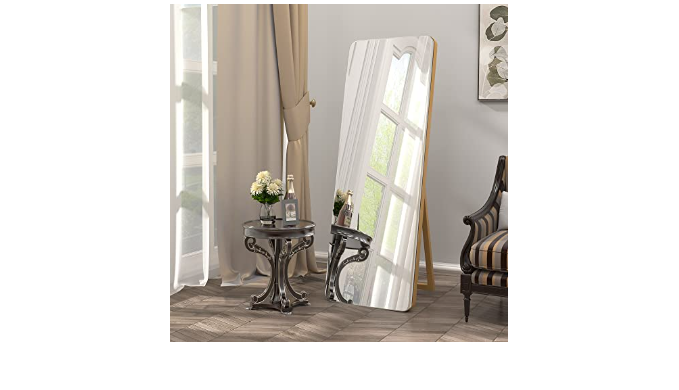 NESIFEE Full Length Mirror,Floor Mirror with Standing Holder Bedroom/Locker  Room,Full Body Standing/Hanging Mirror Dressing Mirror for Living,Bed Room  (Pine Wood) - Coupon Codes, Promo Codes, Daily Deals, Save Money Today